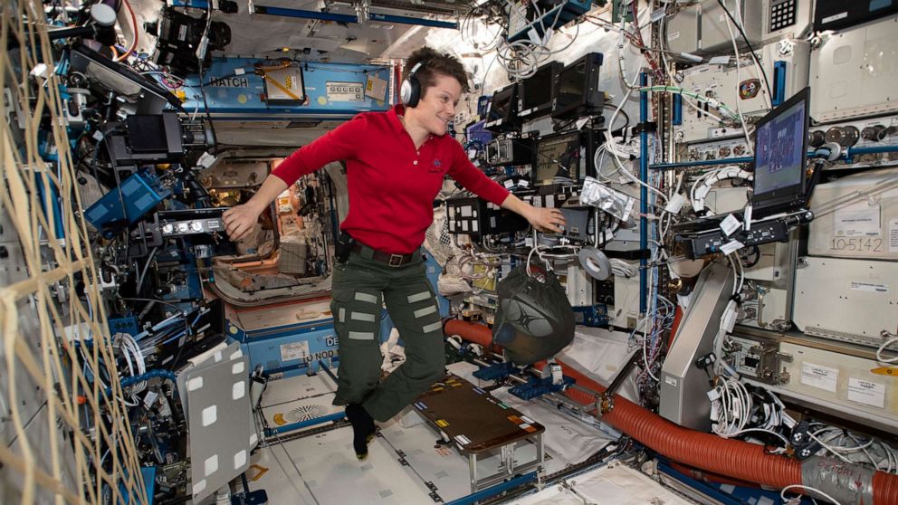 PHOTO: In this Jan. 18, 2019 photo made available by NASA, Flight Engineer Anne McClain looks at a laptop computer screen inside the U.S. Destiny laboratory module of the International Space Station.