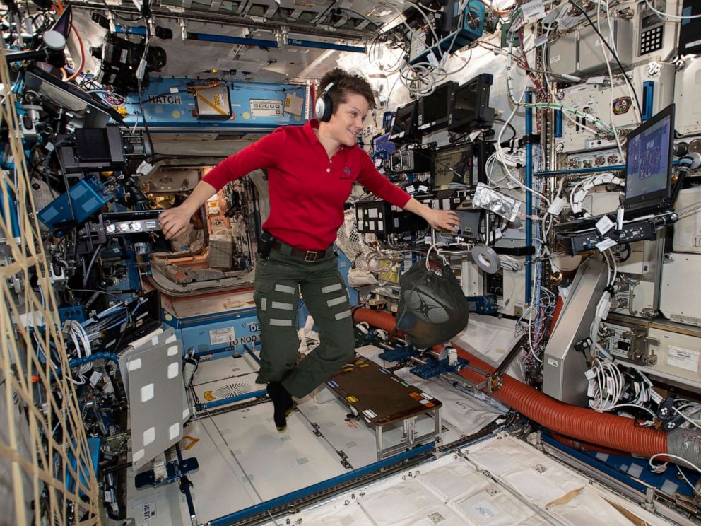 PHOTO: In this Jan. 18, 2019 photo made available by NASA, Flight Engineer Anne McClain looks at a laptop computer screen inside the U.S. Destiny laboratory module of the International Space Station.