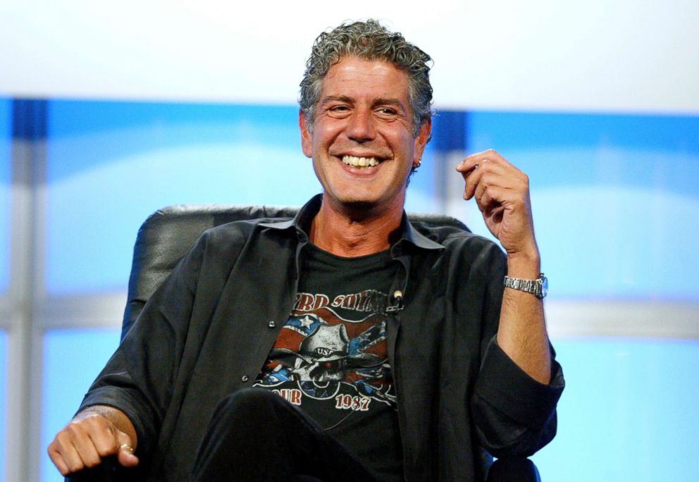 PHOTO: Anthony Bourdain attends a panel discussion for "Anthony Bourdain: No Reservations" at the Beverly Hilton Hotel on July 16, 2005 in Beverly Hills, Calif.