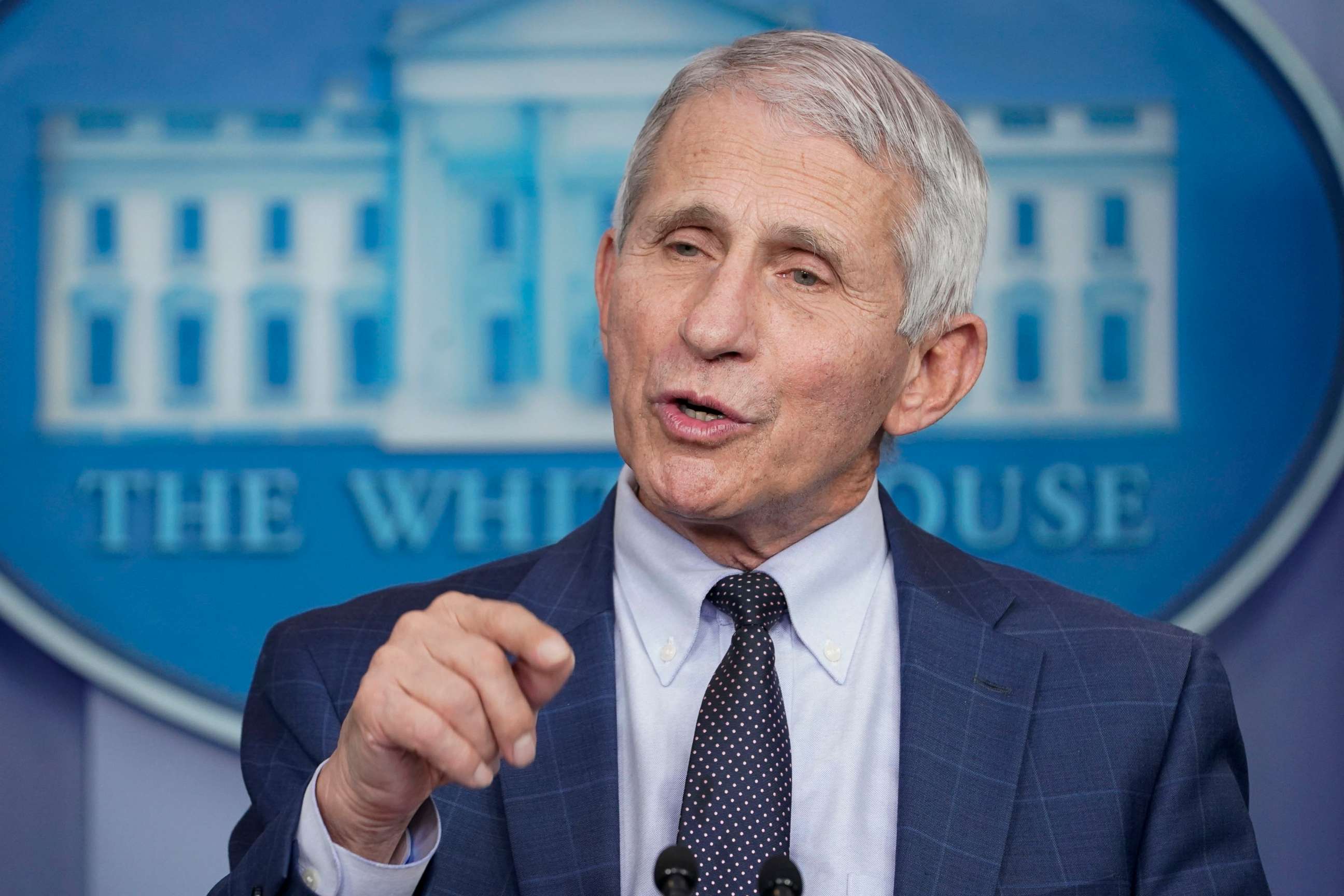 PHOTO: Dr. Anthony Fauci, director of the National Institute of Allergy and Infectious Diseases, speaks during the daily briefing at the White House in Washington on Dec. 1, 2021.
