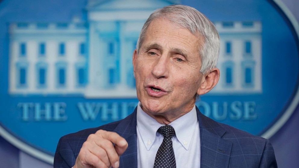 PHOTO: Dr. Anthony Fauci, director of the National Institute of Allergy and Infectious Diseases, speaks during the daily briefing at the White House in Washington on Dec. 1, 2021.