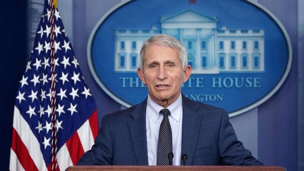 PHOTO: Chief Medical Advisor to the president Dr. Anthony Fauci speaks during the daily briefing in the Brady Briefing Room of the White House, Dec. 1, 2021, in Washington, DC.