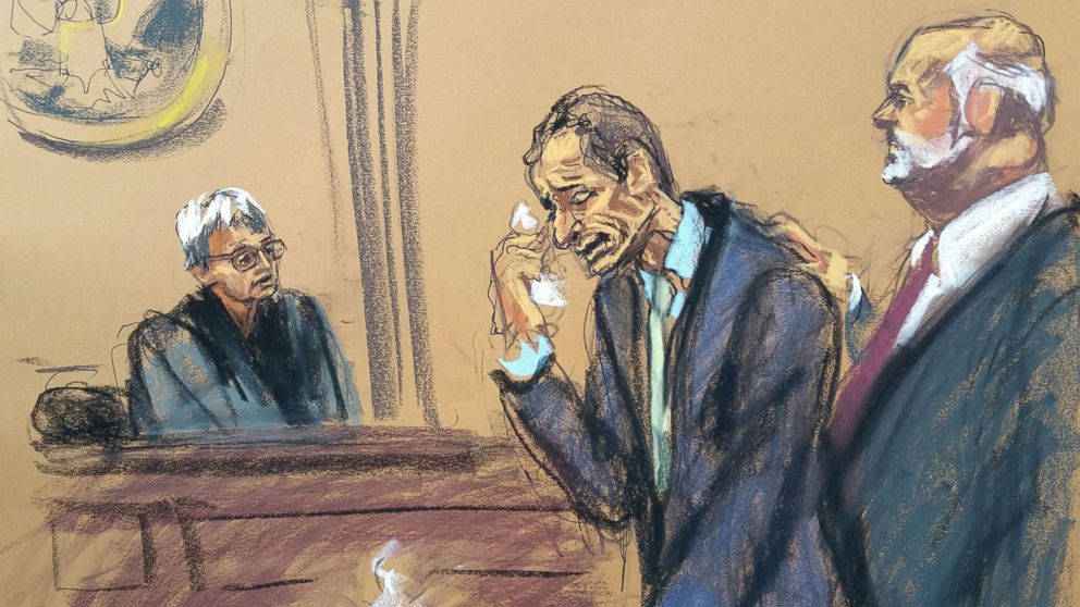 PHOTO: Anthony Weiner is depicted in this court sketch from his sentencing hearing on Sept. 9, 2017, in New York.