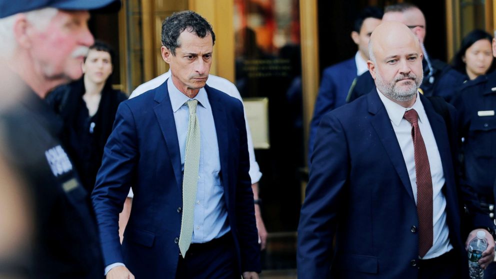 Former Congressman Anthony Weiner departs Federal Court, following his sentencing after pleading guilty to one count of sending obscene messages to a minor, in New York, Sept. 25, 2017.