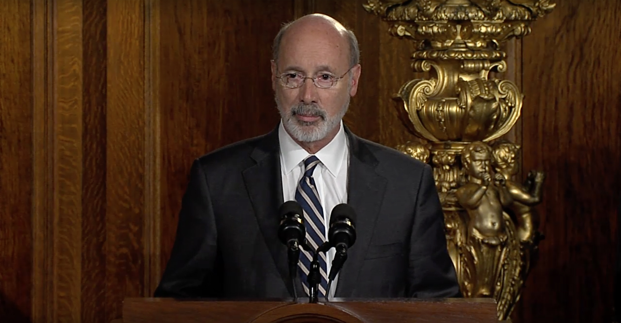 PHOTO: Pennsylvania Gov. Tom Wolf speaks before signing an anti-hazing law.