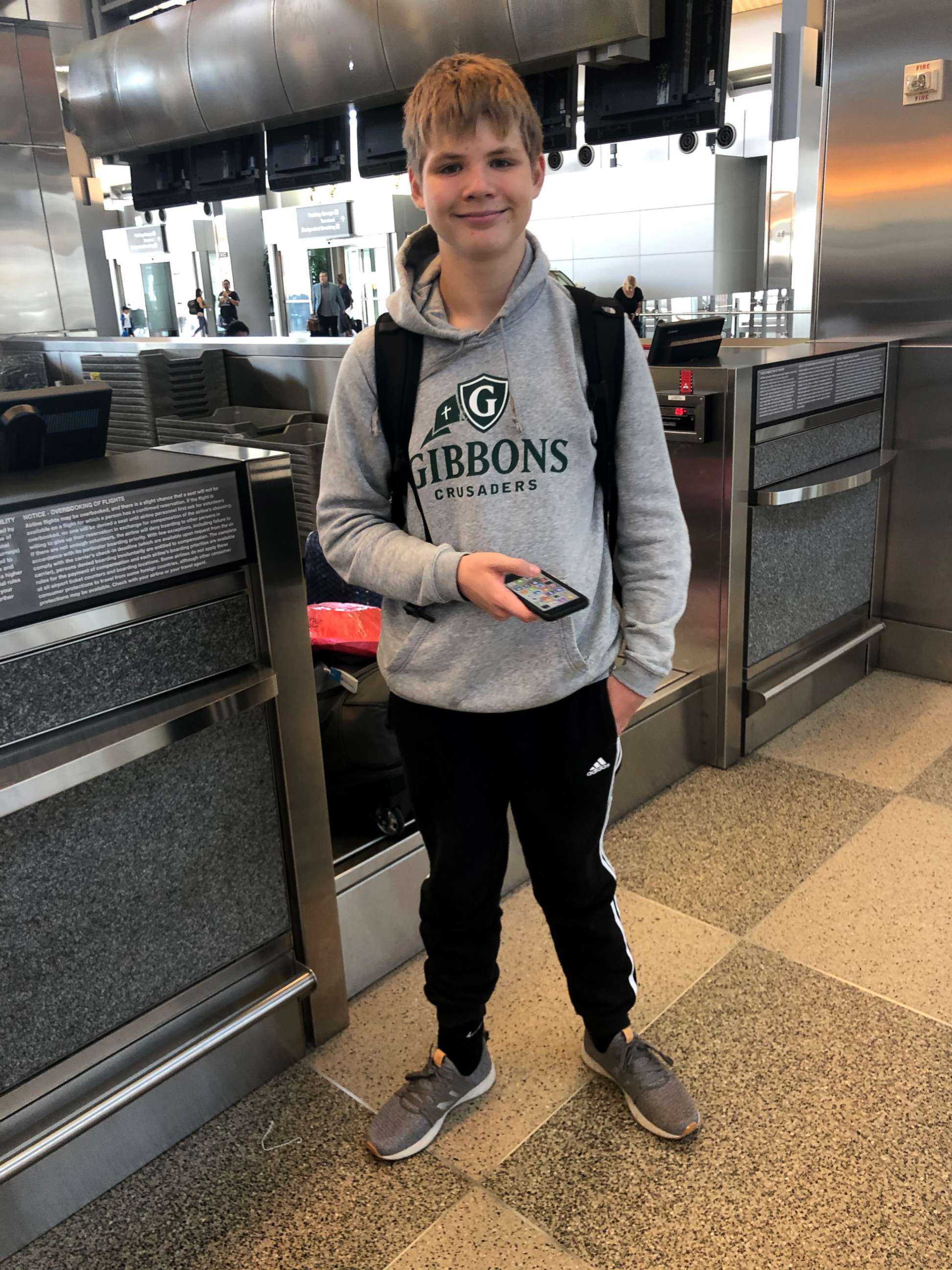 PHOTO: Anton Berg, 14, was put on flight to Germany instead of Sweden, June 30, 2019, mistakenly by a United representative.