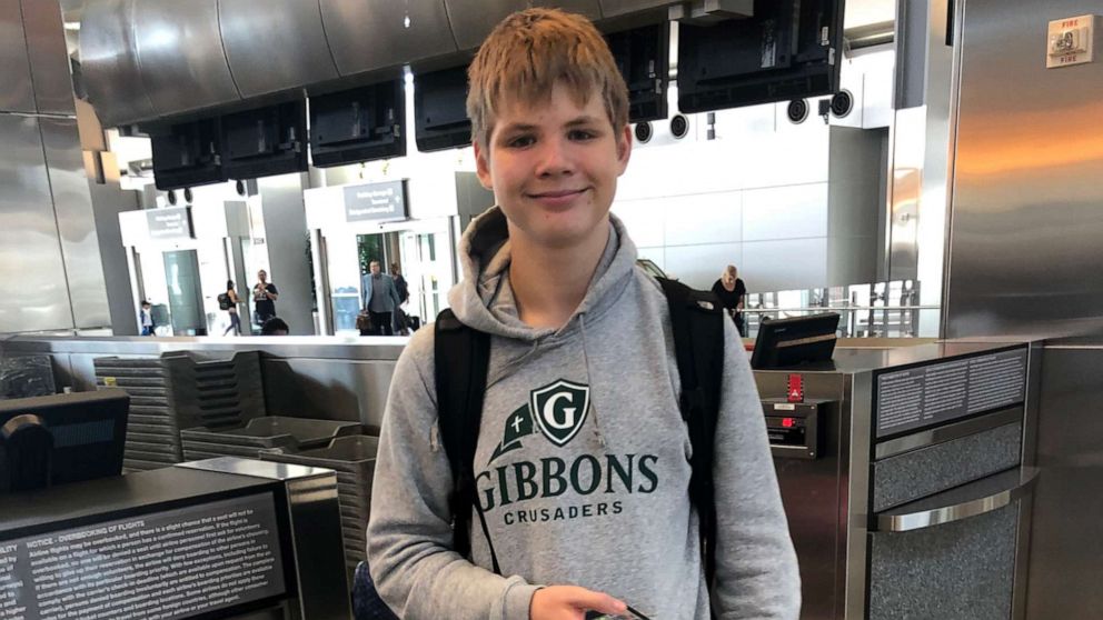 PHOTO: Anton Berg, 14, was put on flight to Germany instead of Sweden, June 30, 2019, mistakenly by a United representative.