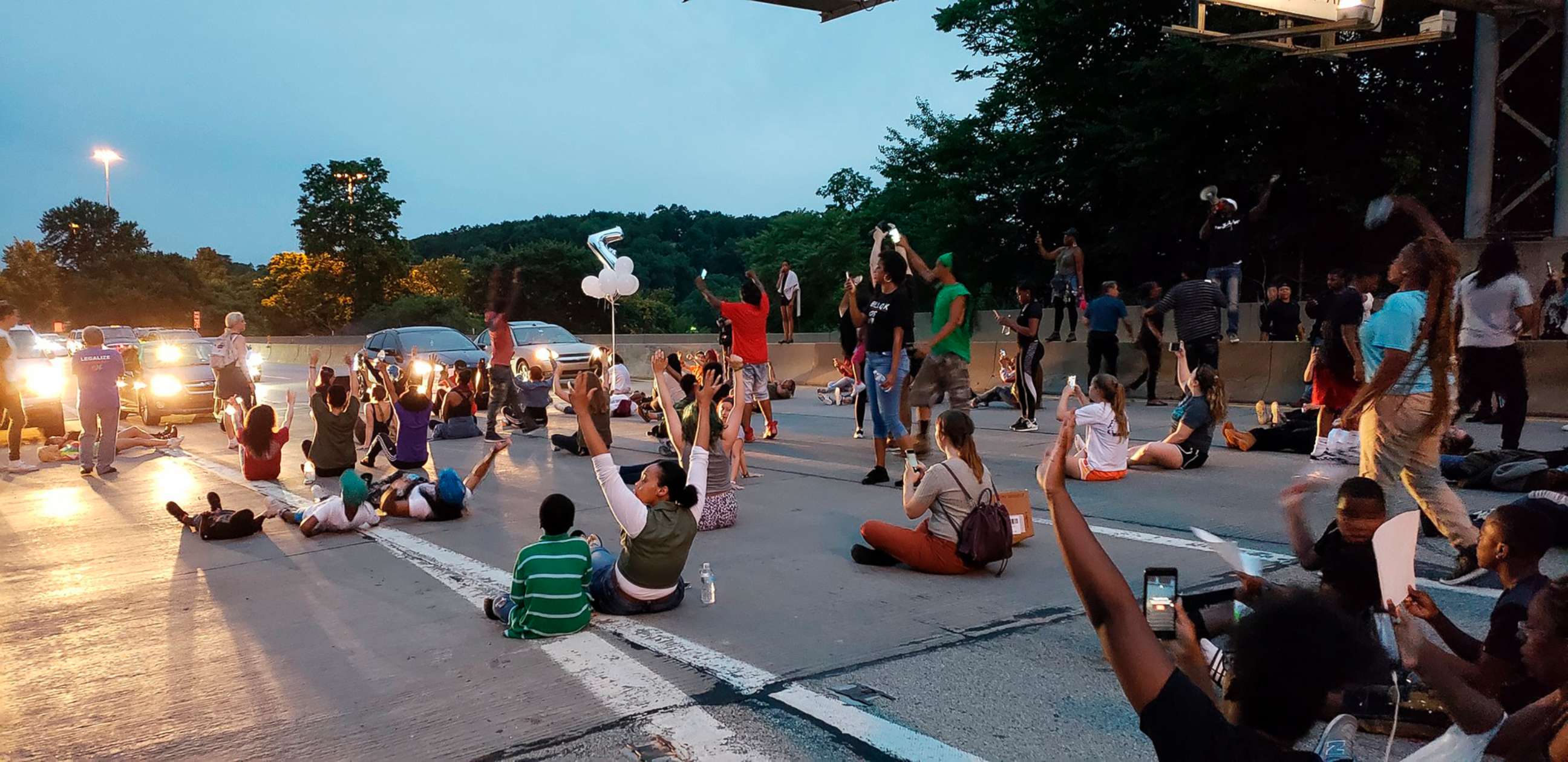 PHOTO: People protesting the East Pittsburgh police after the June 19 shooting death of Antwon Rose shut down Interstate 376  in Pittsburgh, June 21, 2018.