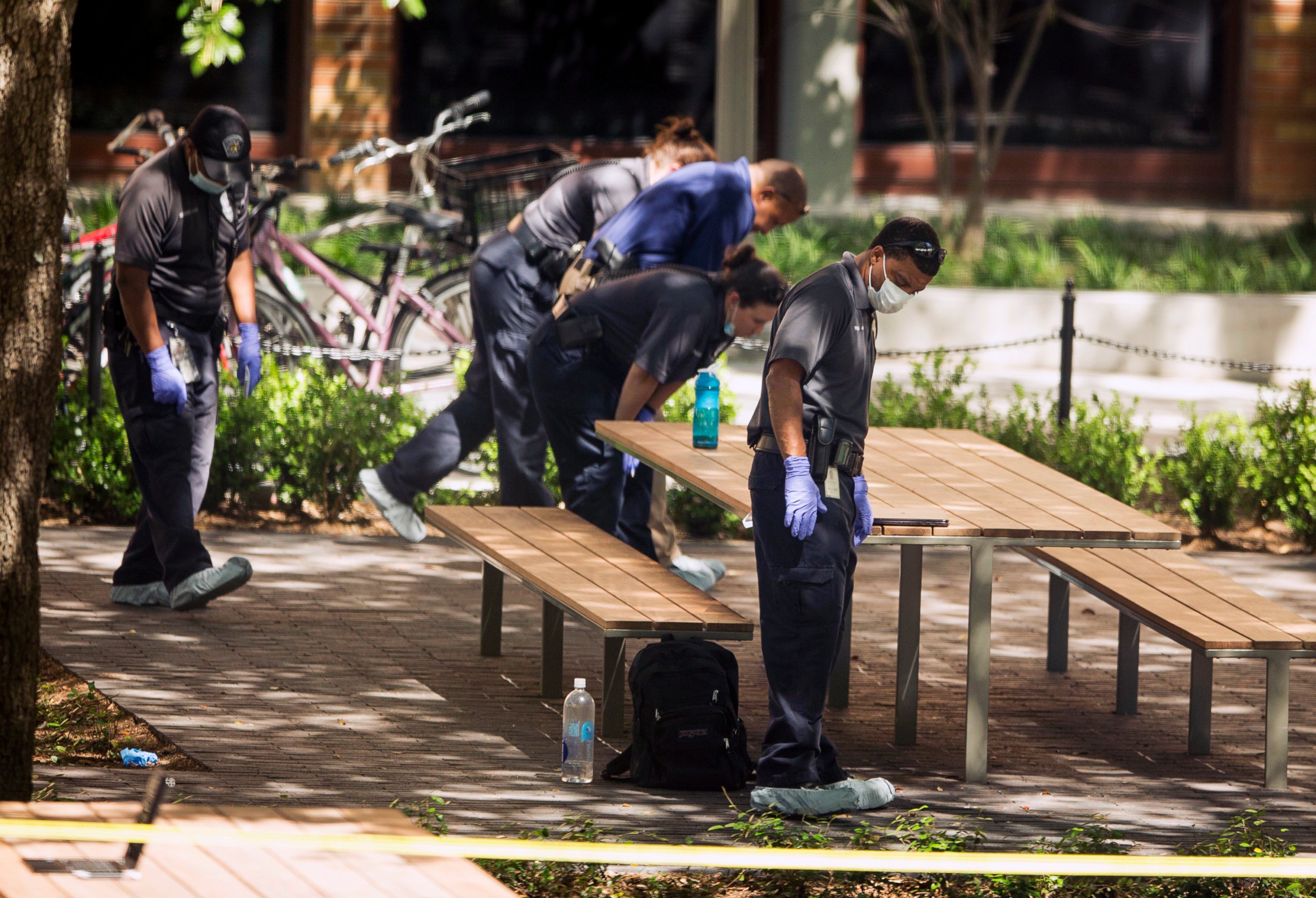 PHOTO: Officials investigate after a fatal stabbing attack at the University of Texas campus, Monday, May 1, 2017, in Austin, Texas.