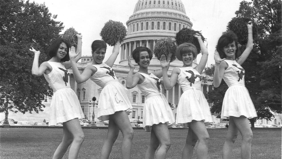 PHOTO: Democrat Cheerleaders show their spirit before the Congressional Baseball Game, July 1966.