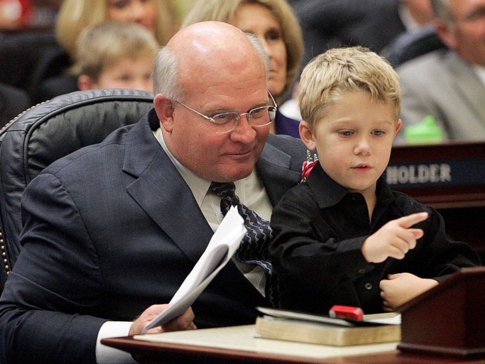 PHOTO: Here, then-Representative Baxley entertains his grandson in the Florida House of Representatives in Tallahassee, Fla., Nov. 21, 2006.