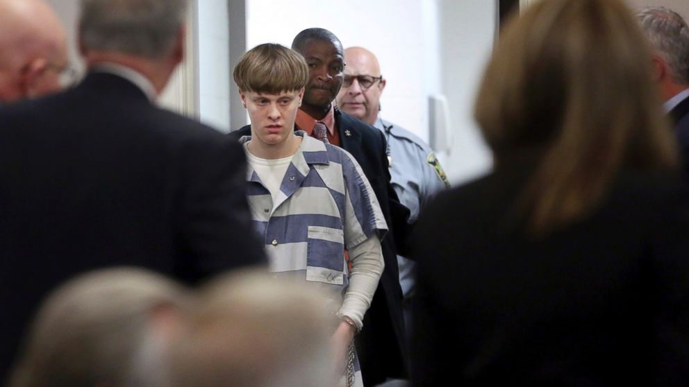 PHOTO: Dylann Roof enters the court room at the Charleston County Judicial Center, April 10, 2017, to enter his guilty plea on murder charges in Charleston, S.C. 