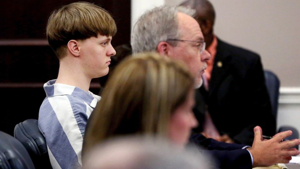 Dylann Roof is seated in the court room at the Charleston County Judicial Center, April 10, 2017, to enter his guilty plea on murder charges in Charleston, S.C. 
