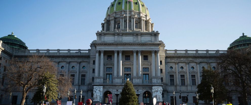 The first shooting by suspect Ahmed Aminamin El-Mofty took place steps from the Pennsylvania state Capitol Building in Harrisburg, Pa., seen in this file photo from Dec. 19, 2016. 