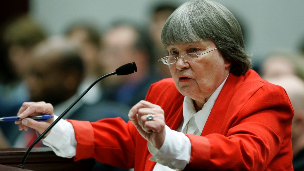 PHOTO: Marion Hammer, representing the National Rifle Association, speaks in favor of a gun bill during a meeting of the House environment and natural resources council, Wednesday, April 18, 2007, in Tallahassee, Fla.