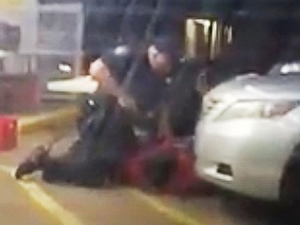 PHOTO: In this photo made from video, Alton Sterling is held by two Baton Rouge police officers outside a convenience store in Baton Rouge, Louisiana, July 5, 2016, moments before Sterling was fatally shot.