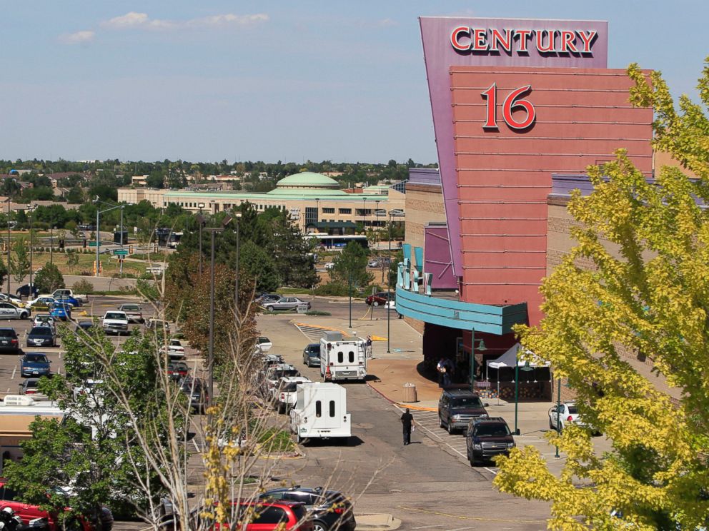 PHOTO: An overhead view of activities at the Century 16 theater east of the Aurora Mall in Aurora, Colo., July 20, 2012.