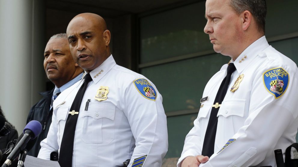 PHOTO: Baltimore Police Department Commissioner Anthony Batts announces that the department's investigation into the death of Freddie Gray was turned over to the State's Attorney's office, April 30, 2015, in Baltimore.