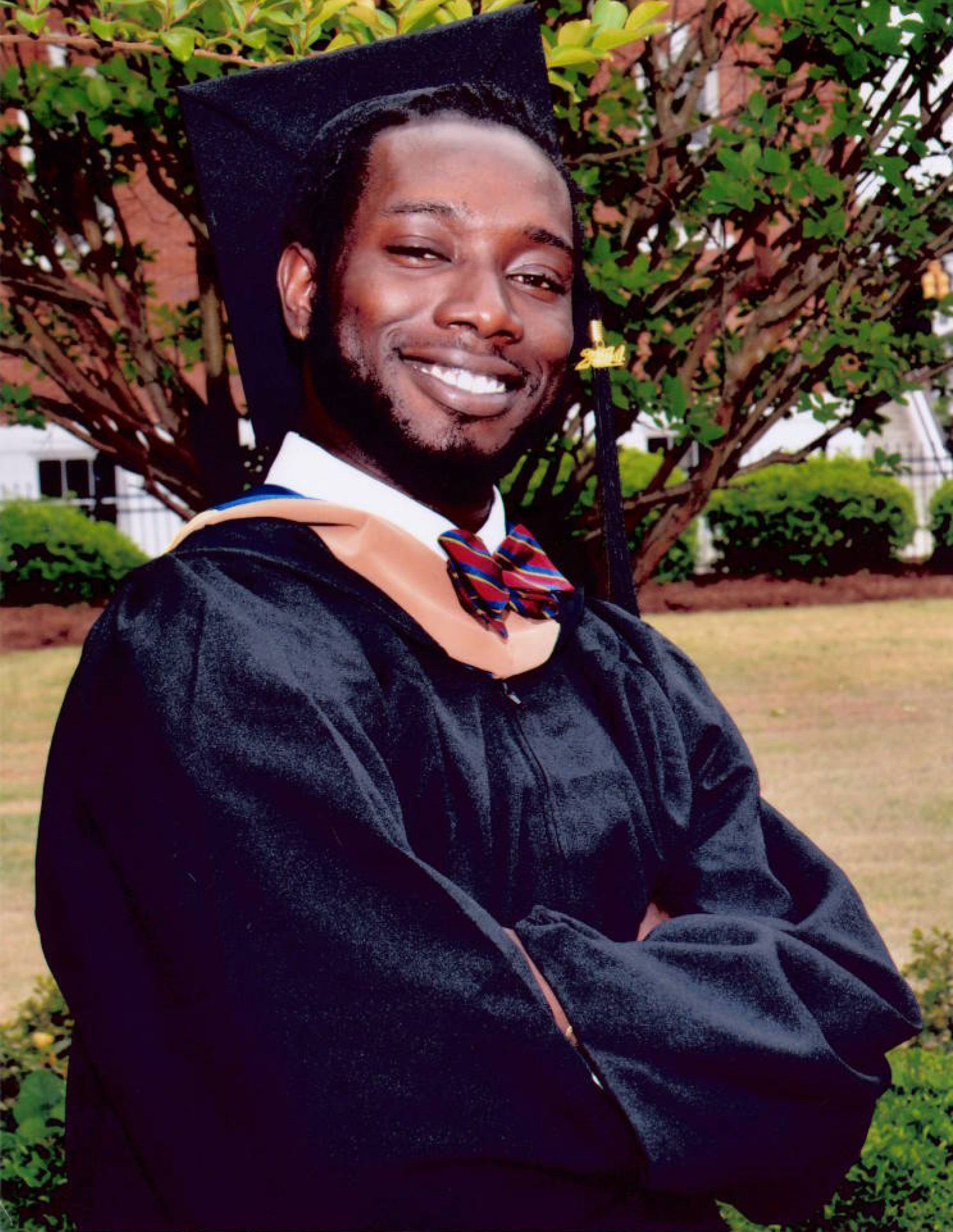 PHOTO: In this undated photo made available by Anita Brewer Dantzler shows Tywanza Sanders on the day of his graduation from Allen University in Columbia, South Carolina.