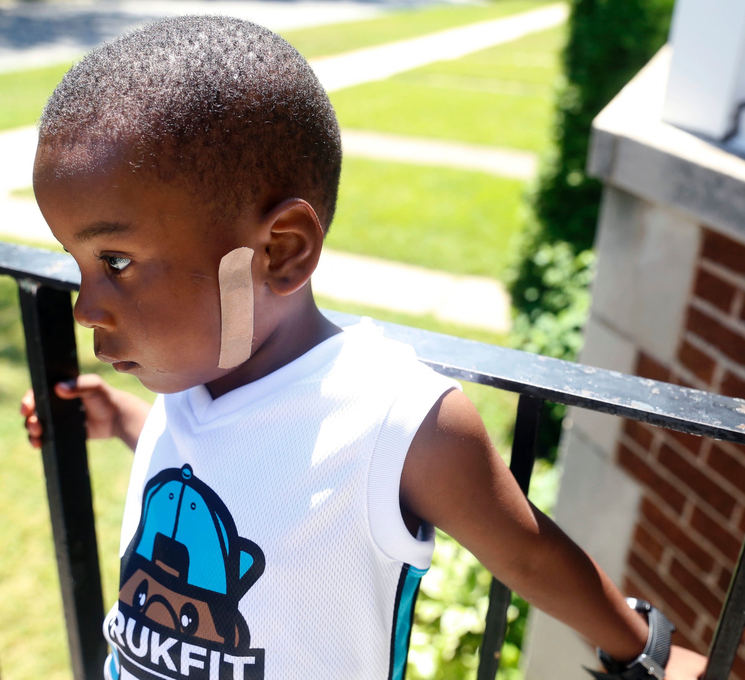 PHOTO: Kavan Collins, 4, stands on his father's porch in Chicago on July 19, 2016.