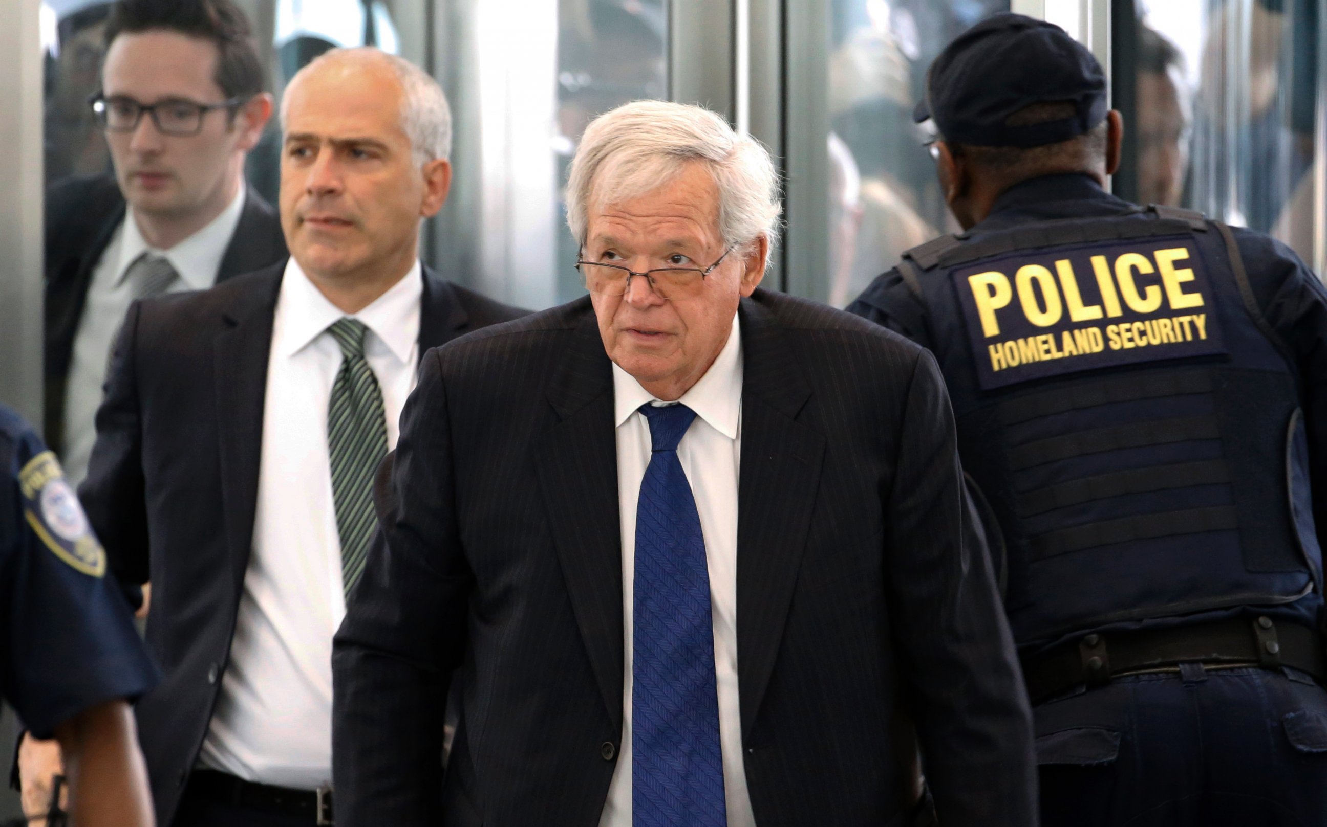 PHOTO: Former House Speaker Dennis Hastert arrives at the federal courthouse, June 9, 2015, in Chicago for his arraignment on federal charges that he broke federal banking laws and lied about the money when questioned by the FBI. 