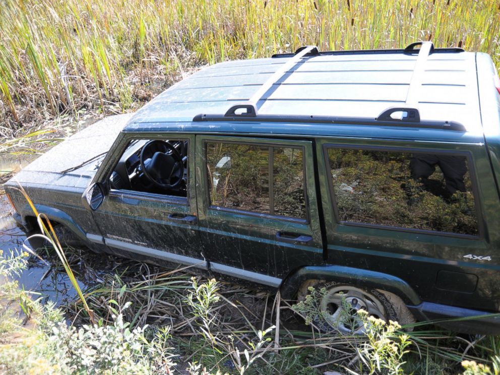 PHOTO: A police photo shows a Jeep that ambush suspect Eric Frein is believed to have driven into a swampy area and abandoned after the Sept. 12 shooting in Blooming Grove, Pa.