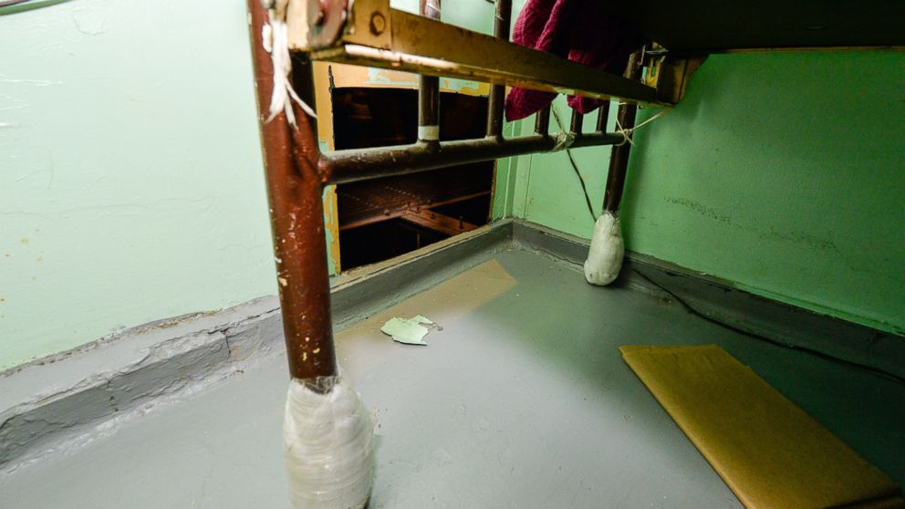 PHOTO: The area where two convicted murderers used power tools to cut through steel pipes at a maximum-security prison in Dannemora, NY, and escaped through a manhole, New York Gov. Andrew Cuomo said Saturday, June 6, 2015.