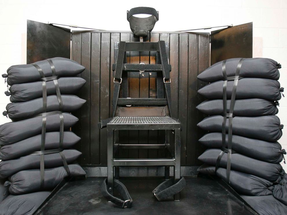 PHOTO: File photo of the execution chamber at the Utah State Prison after Ronnie Lee Gardner was executed by firing squad June 18, 2010.