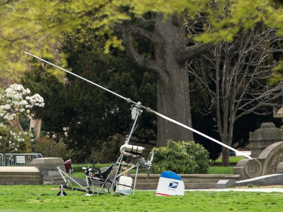 PHOTO: A small helicopter sits on the West Lawn of the Capitol in Washington, April 15, 2015.