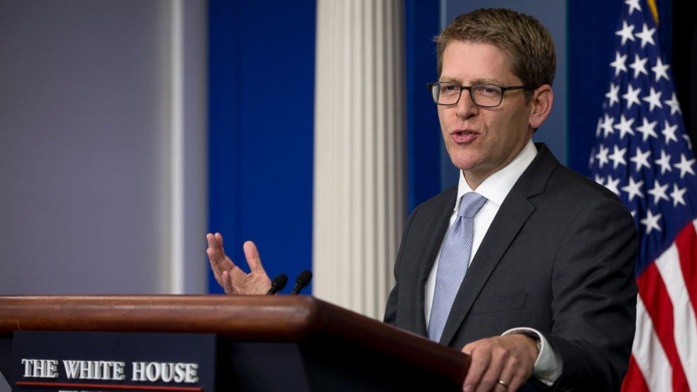 White House press secretary Jay Carney speaks during the daily news briefing at the White House in Washington, in this May 16, 2014 file photo. 