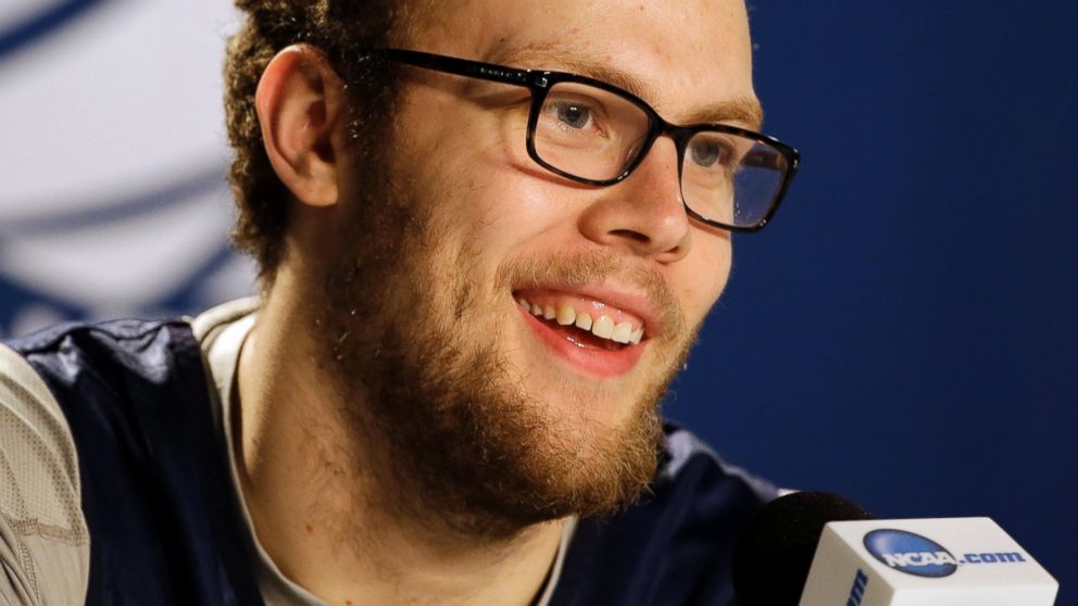 PHOTO: Xavier's Matt Stainbrook smiles during a news conference at the NCAA college basketball tournament, March 20, 2015, in Jacksonville, Fla.