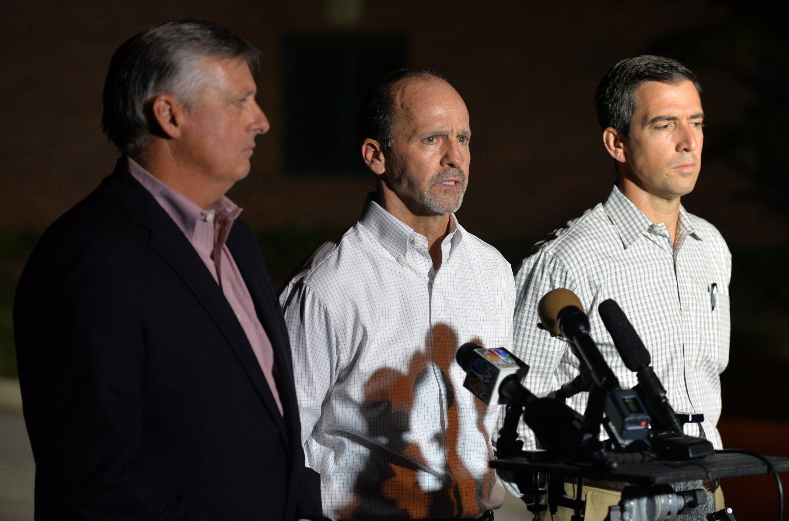 PHOTO: Executives from TOTE, Inc. hold a press conference about about the missing cargo ship El Faro outside the Seafarer's International Union hall in Jacksonville, Fla., Oct. 4, 2015.
