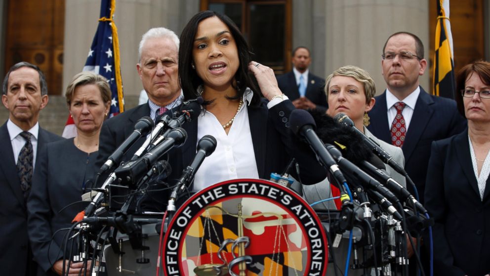 Marilyn Mosby, Baltimore state's attorney, speaks during a media availability, Friday, May 1, 2015 in Baltimore. 