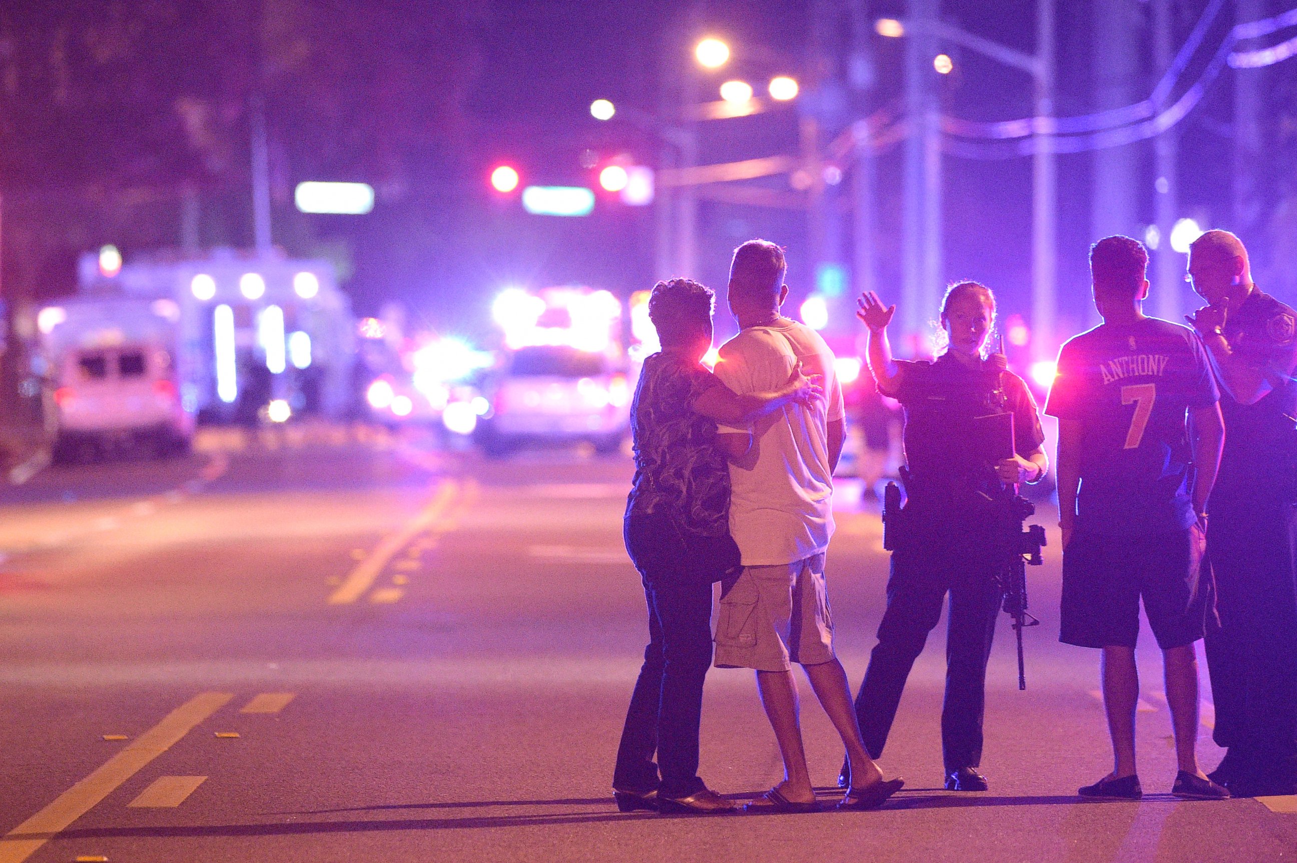PHOTO: Orlando Police officers direct family members away from a multiple shooting at a nightclub in Orlando, Fla., Sunday, June 12, 2016.