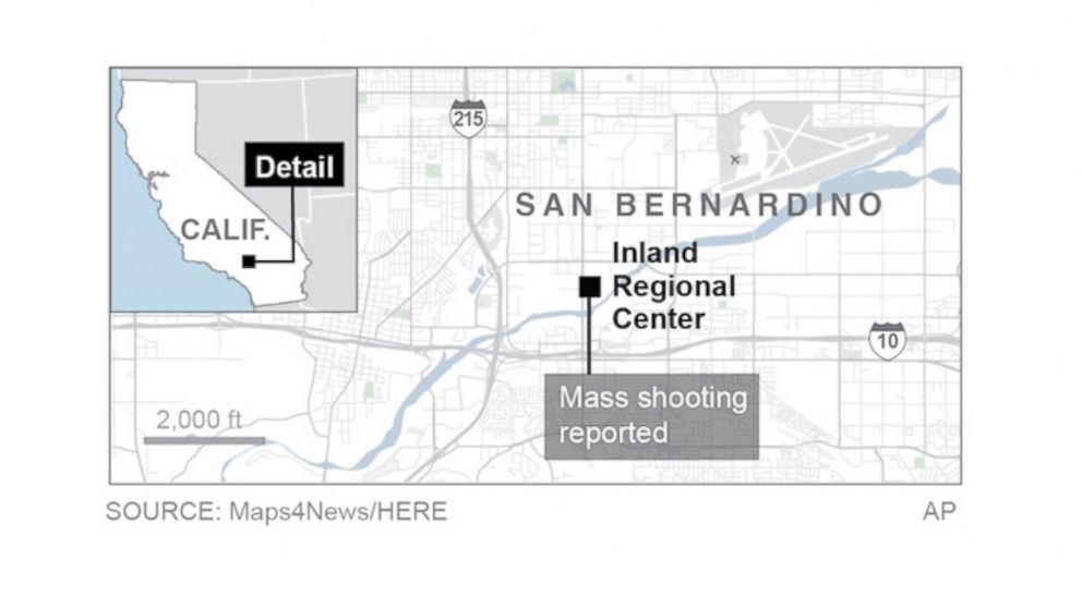 PHOTO: Graphic locates shooting in San Bernardino.