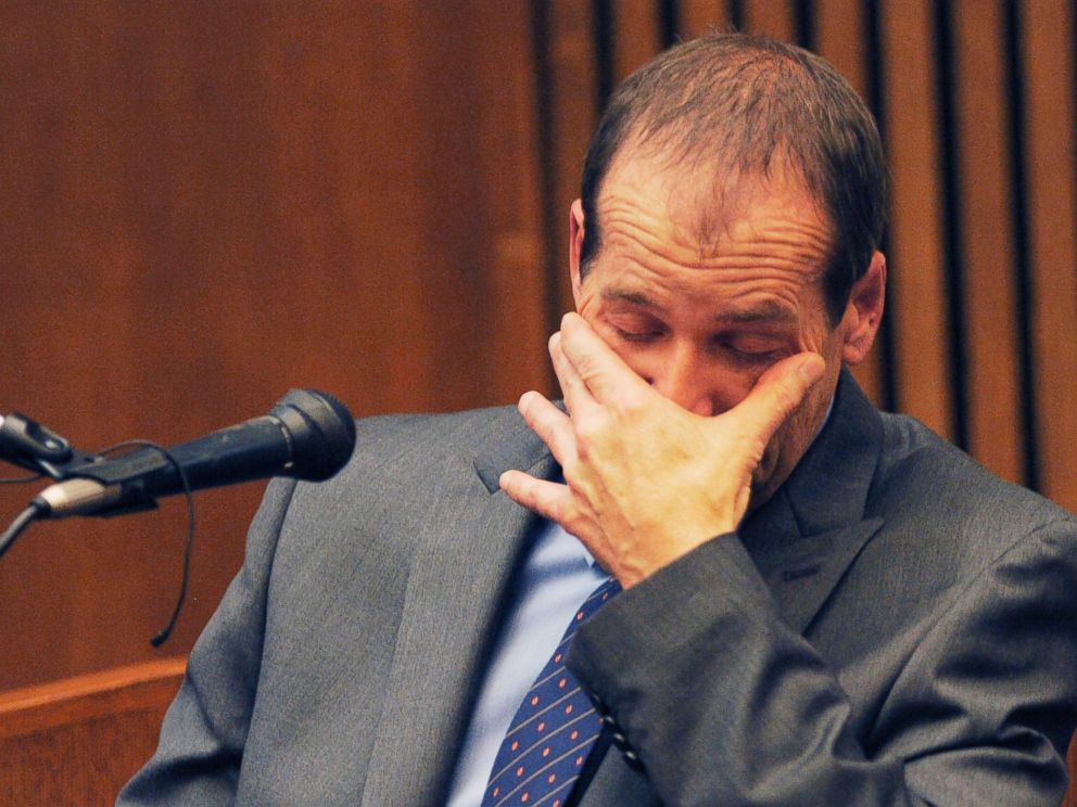 PHOTO: Theodore Wafer is emotional as he testifies in his own defense during the seventh day of testimony for the Nov. 2, 2013, killing of Renisha McBride, Aug. 4, 2014, in Detroit.