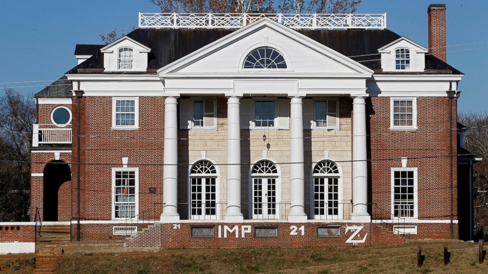 An exterior view of the Phi Kappa Psi fraternity house at the University of Virginia, in Charlottsville, Va.