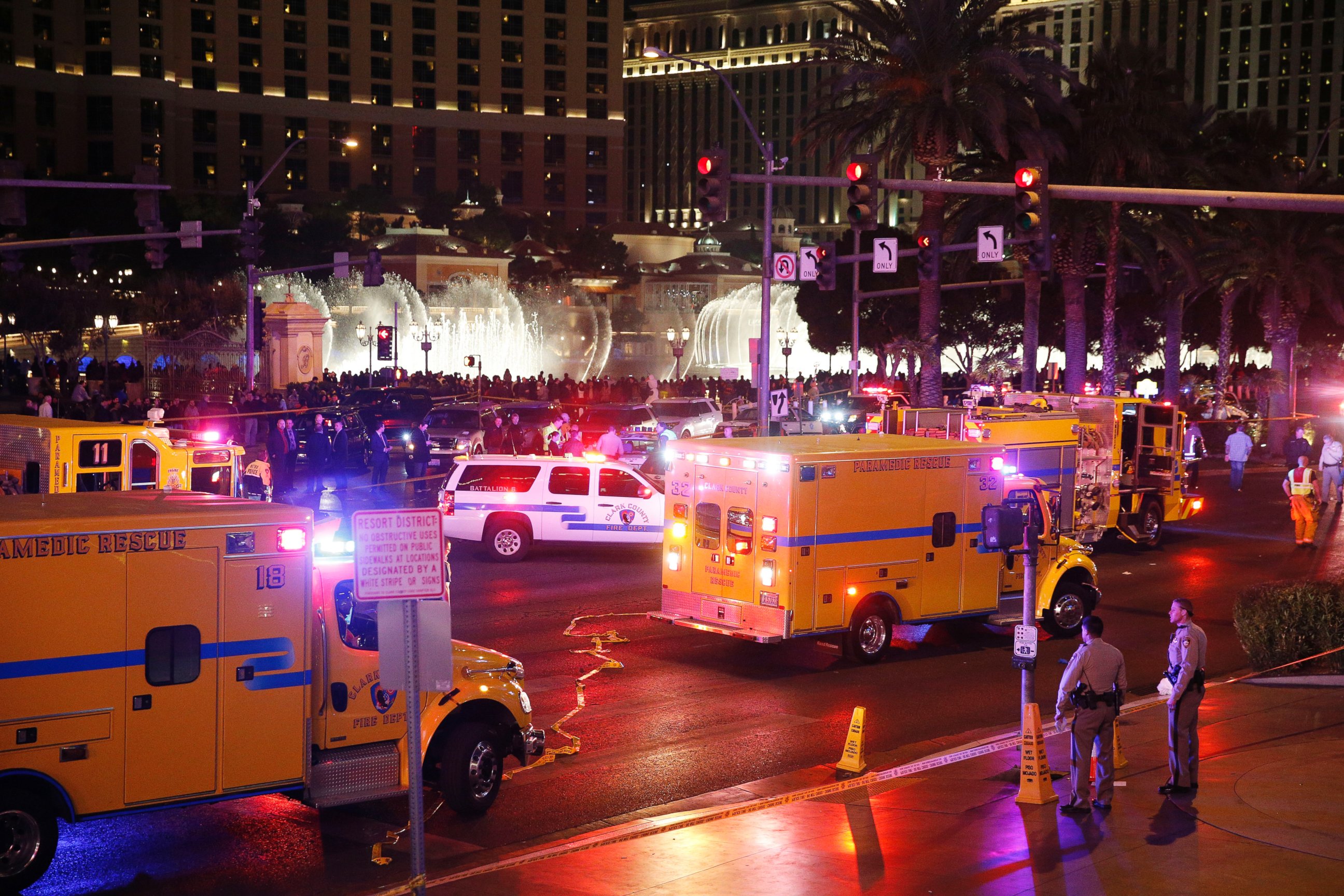 PHOTO: Police and emergency crews respond to the scene of an incident along Las Vegas Boulevard, Dec. 20, 2015, in Las Vegas.