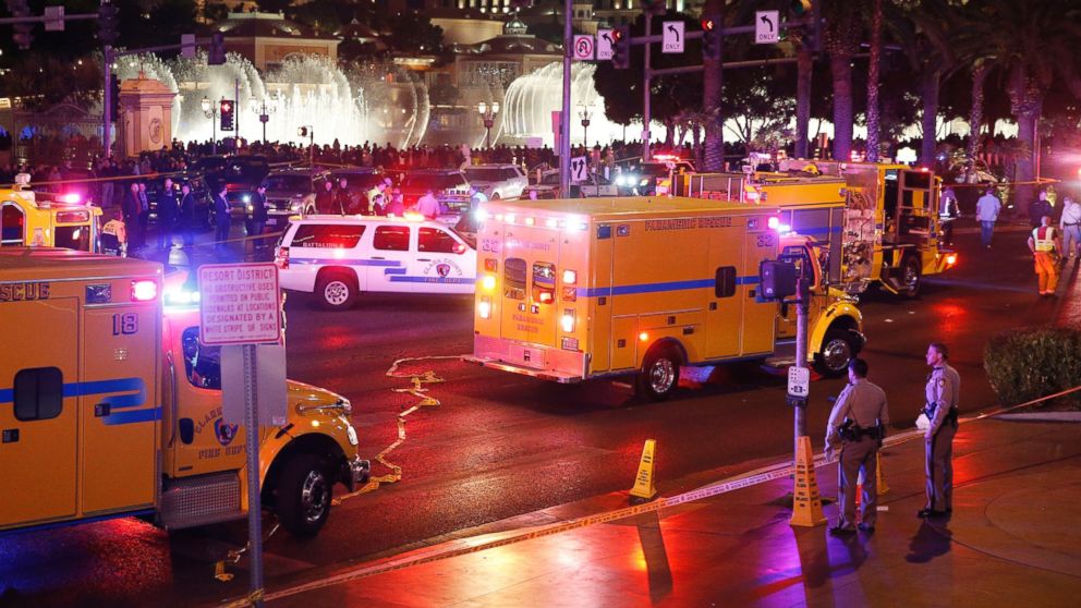 PHOTO: Police and emergency crews respond to the scene of an incident along Las Vegas Boulevard, Dec. 20, 2015, in Las Vegas.