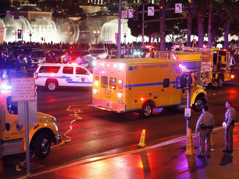 PHOTO: Police and emergency crews respond to the scene of an incident along Las Vegas Boulevard, Dec. 20, 2015, in Las Vegas.