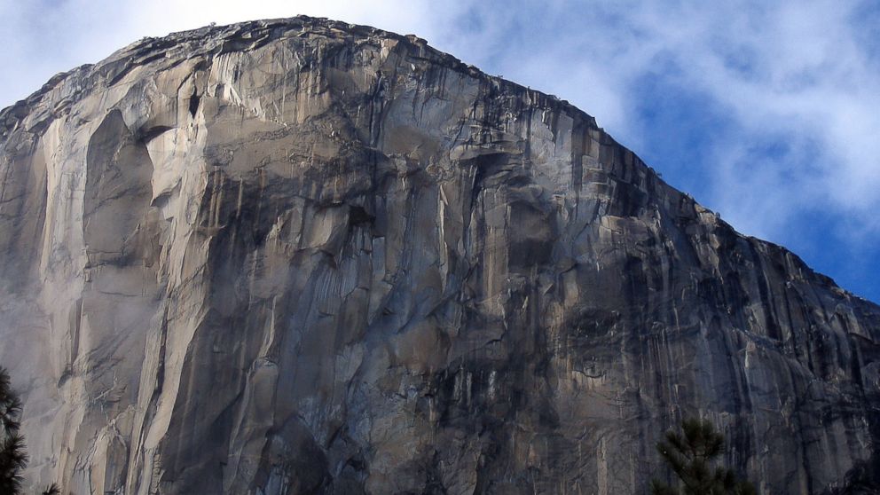 This Oct. 20, 2004 file photo shows the climbing face of El Capitan in Yosemite National Park. Two men, Kevin Jorgeson and Tommy Caldwell, are roughly halfway through climbing El Capitan: a free climb of a half-mile section of exposed granite in California's Yosemite National Park.