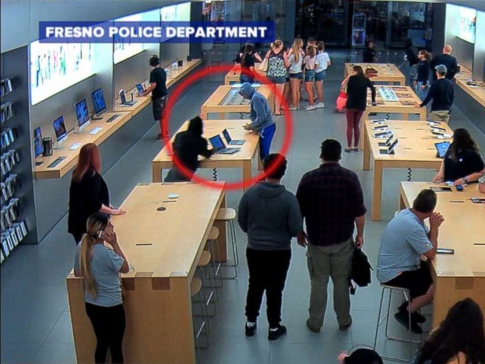 steals demo laptops apple store san francisco
