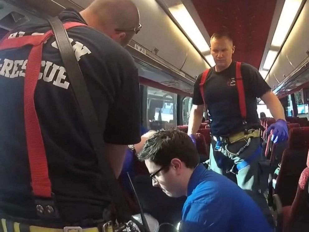 PHOTO: Appleton, Wisc., police body cam video shows a shooting incident on May 15, 2019, that left a firefighter and a gunman dead.
