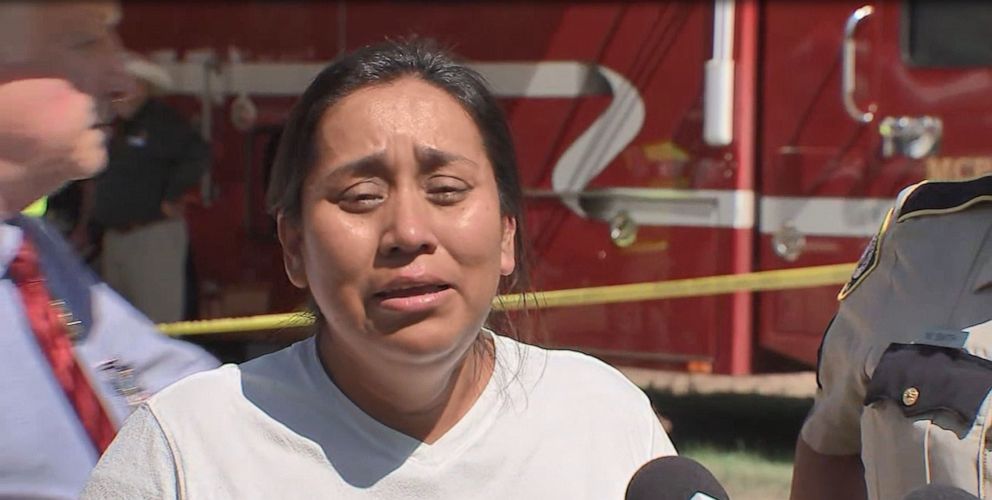 PHOTO: Araceli Nunez, the mother of missing 3 year-old Christopher Ramirez, makes a tearful plea during a press conference on Oct. 7, 2021, for the public to help her find her son.