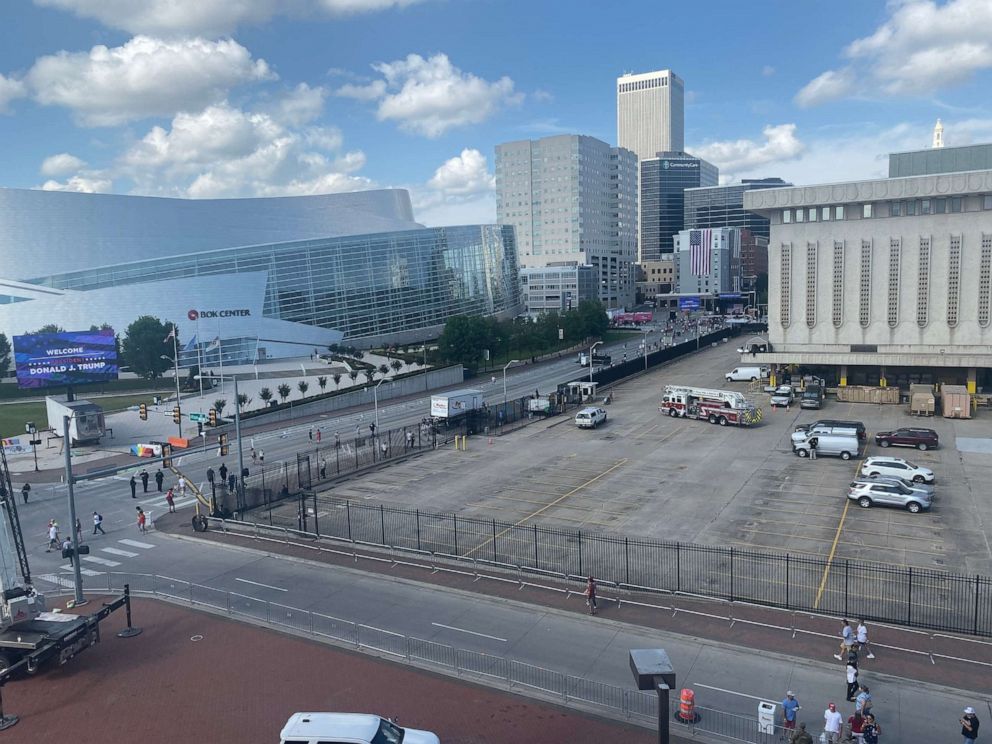 PHOTO: The area outside the BOK center in Tulsa, Okla. is seen here.