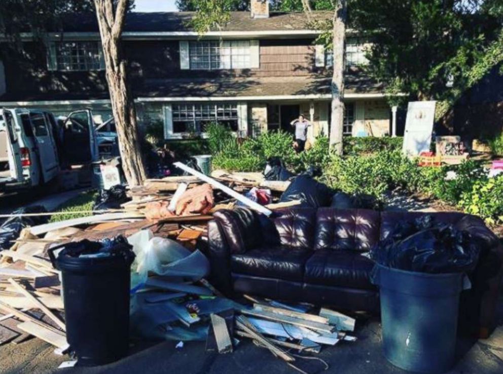 PHOTO: Hurricane Harvey left the Harding family's home destroyed in Friendswood, Texas.