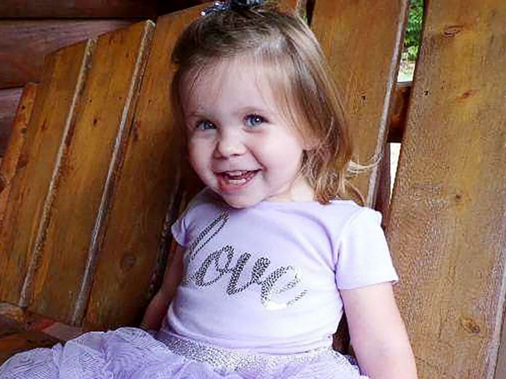 PHOTO: Ariel Salaices, 2, was hit in the head by a stray bullet as she prepared to go down a slide in her backyard in Mountain City, Tenn., March 15, 2019.