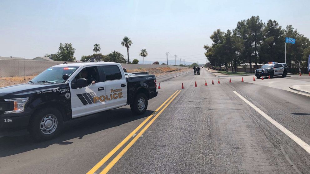 PHOTO: Police investigate one of at least eight shooting sites in West Valley, Arizona, on June 17, 2021.