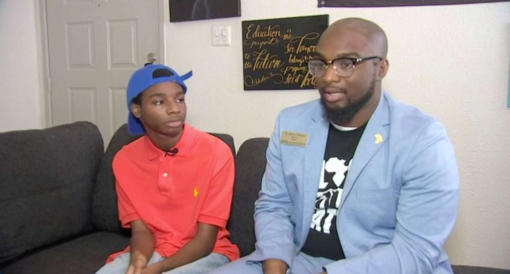 PHOTO: Rykeem Johnson, 16, and his brother Relius Johnson, speak with WFAA after Rykeem was mistaken for an armed suspect at his apartment complex in Arlington, Texas.