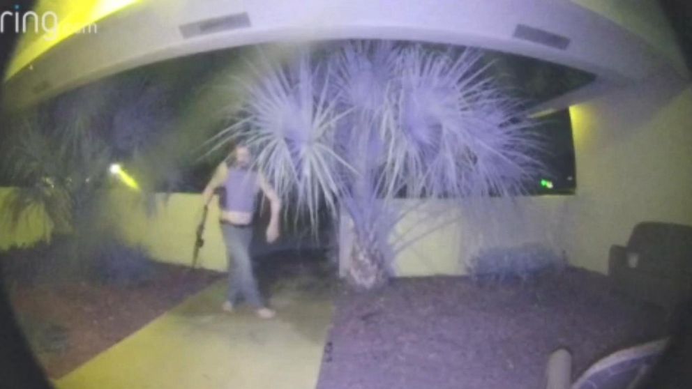 Man Armed With Assault Weapon Captured On Home Video Ringing